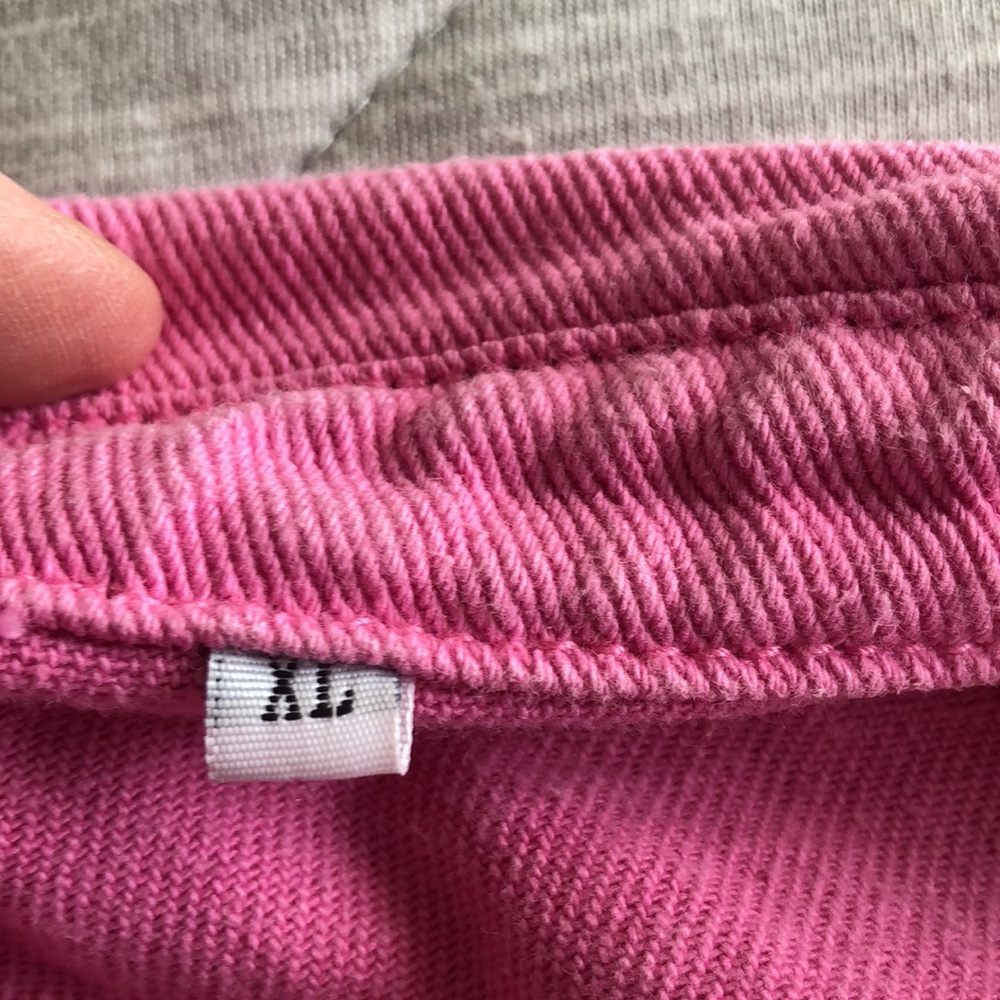 Women’s Oversize Frayed Lightweight Denim Jacket Size XL.  Bubble gum pink. - Picture 15 of 17